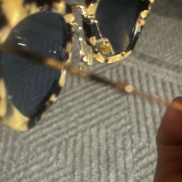 MIU MIU NOIR 04Q Brown Havana Blue Foil Leather Crystal Stud Sunglasses MU04QS main image 10